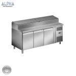 Stainless Steel Salad Chiller | Pizza Preparation Counter  3 Door | Salad Fridge | salad bar display