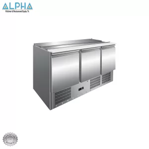 S/S saladette counter 136 cm | Three Door Counter Chiller, REFRIGERATED SALADETTES FOR SALADS