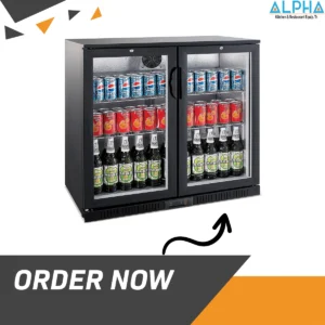 Bar cooler Double door | Double door bar cooler | Back bar cooler | back bar chillers | 2 door Mini bar cooler , BOTTLE COOLER 2 SLIDING DOORS - BLACK, 2 Door Bottle Cooler TSC2E90BS, bar Cooler 2 Glass Doors, Bar cooler 