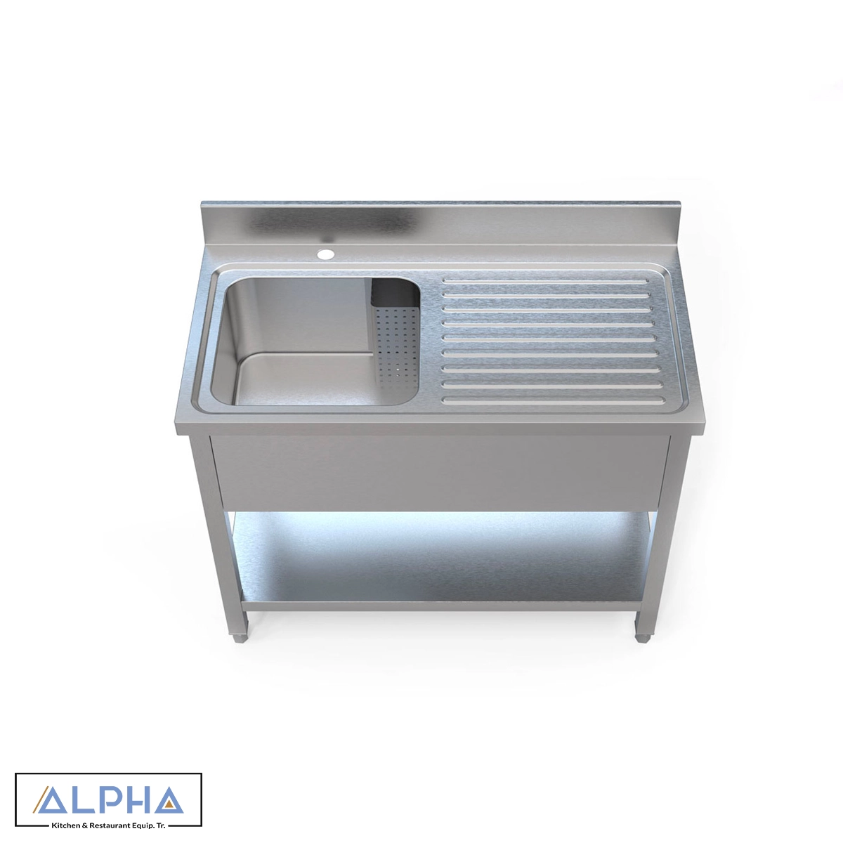 Sink Single & Drain 100x70 cm | Stainless steel sink