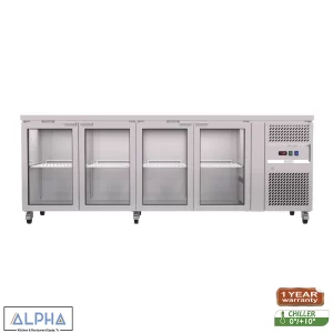 Counter Fridge Glass 4 Doors