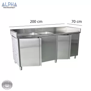Ss Cabinet with Double Sink | ss sink | Stainless steel sink | UAE