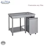 SS TABLE WITH HOLE FOR RUBBISH | Fabrication | UAE | QATAR | Doha | KSA